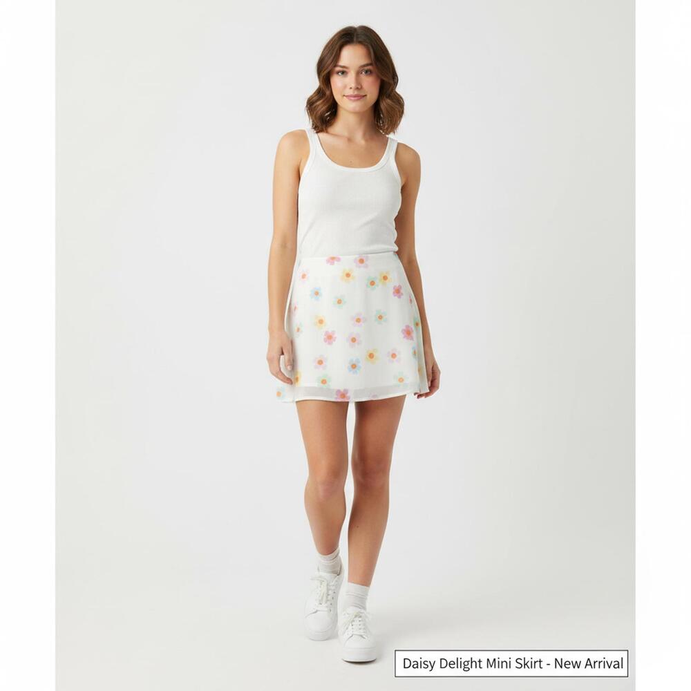 Princess Polly Floral Print Mini Skirt 14 - Picture 1 of 5